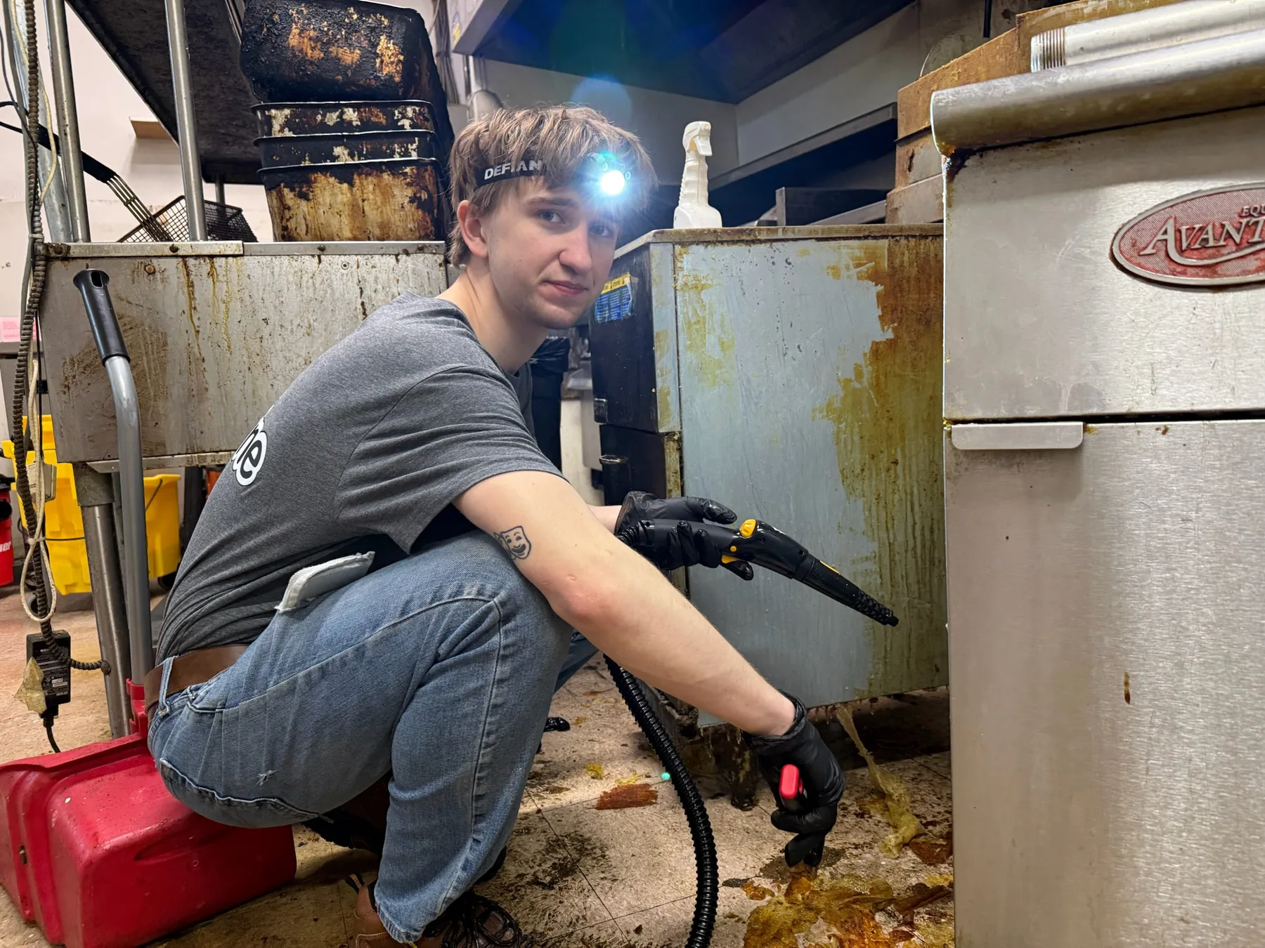 Hands-on kitchen equipment cleaning