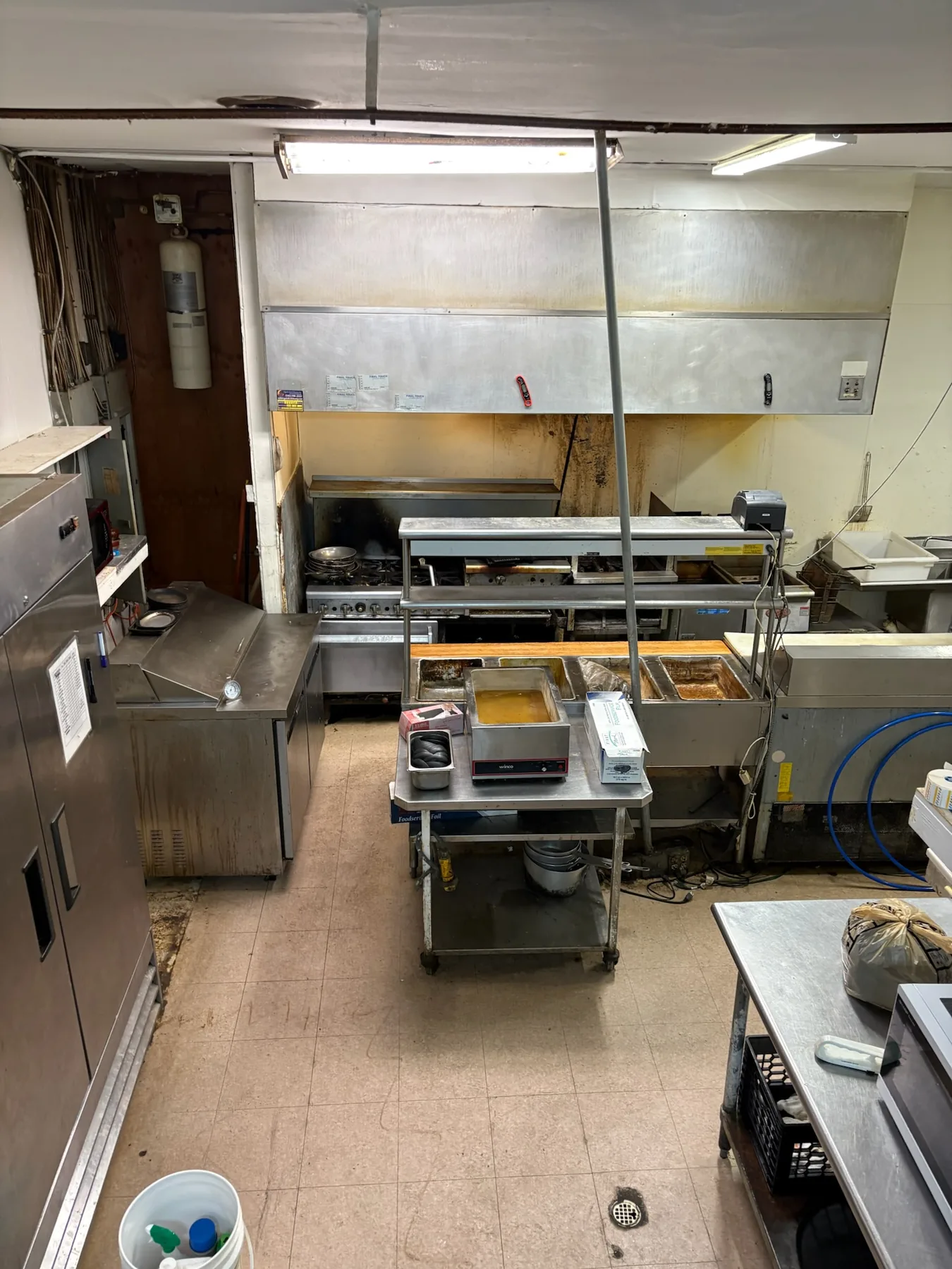 Full view of a commercial cooking line