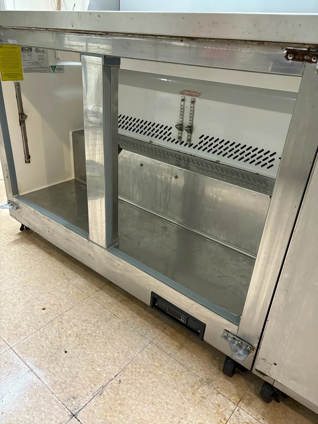 Stainless refrigerated counter