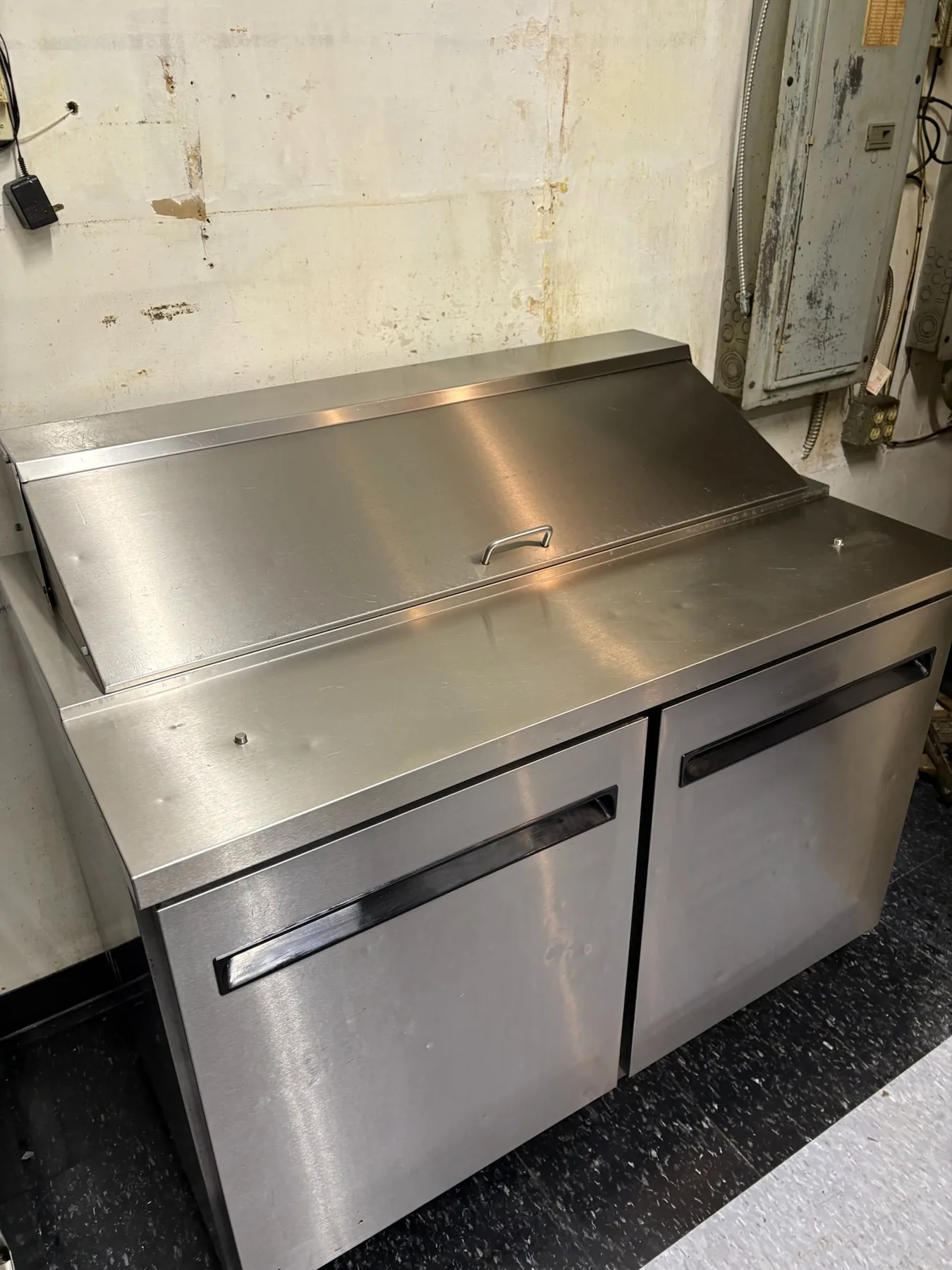 Stainless prep counter and storage