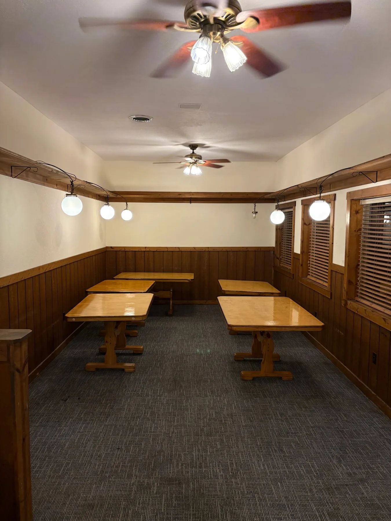 Restaurant tables and dining floor