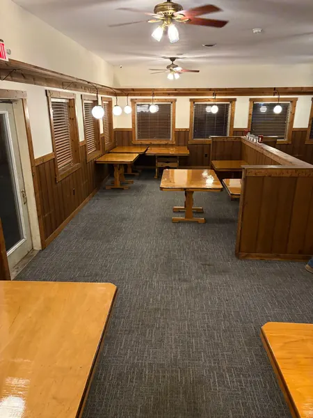 Wide view of restaurant dining room